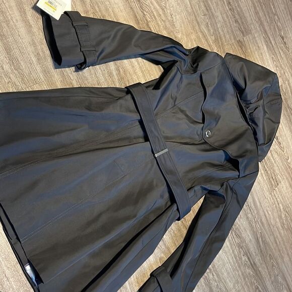 Calvin Klein Single Breasted Rain Trench (Black) - Picture 3 of 3